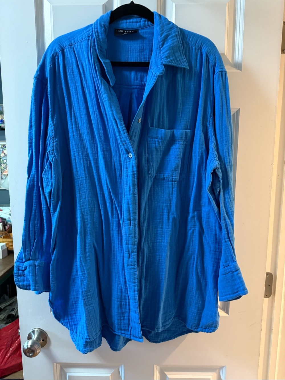 Lane Bryant Relaxed Button-Down Shirt in Bright Blue